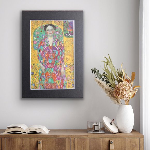 NWT 5x7" Gustav Klimt Print "Portrait of Eugenia Primavesi" w/Black Mat - HOME - Picture 1 of 4